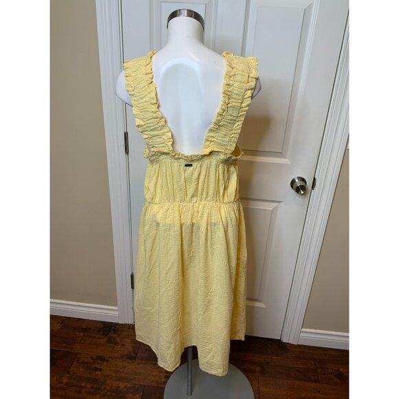 Barbour Sunrise Yellow Check Seersucker Abbey Dress NWT $130 Size 14 - Picture 7 of 9
